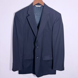 Pronto Uomo‎ Navy Blue Sports Coat/Blazer 100% Wool Size 40L